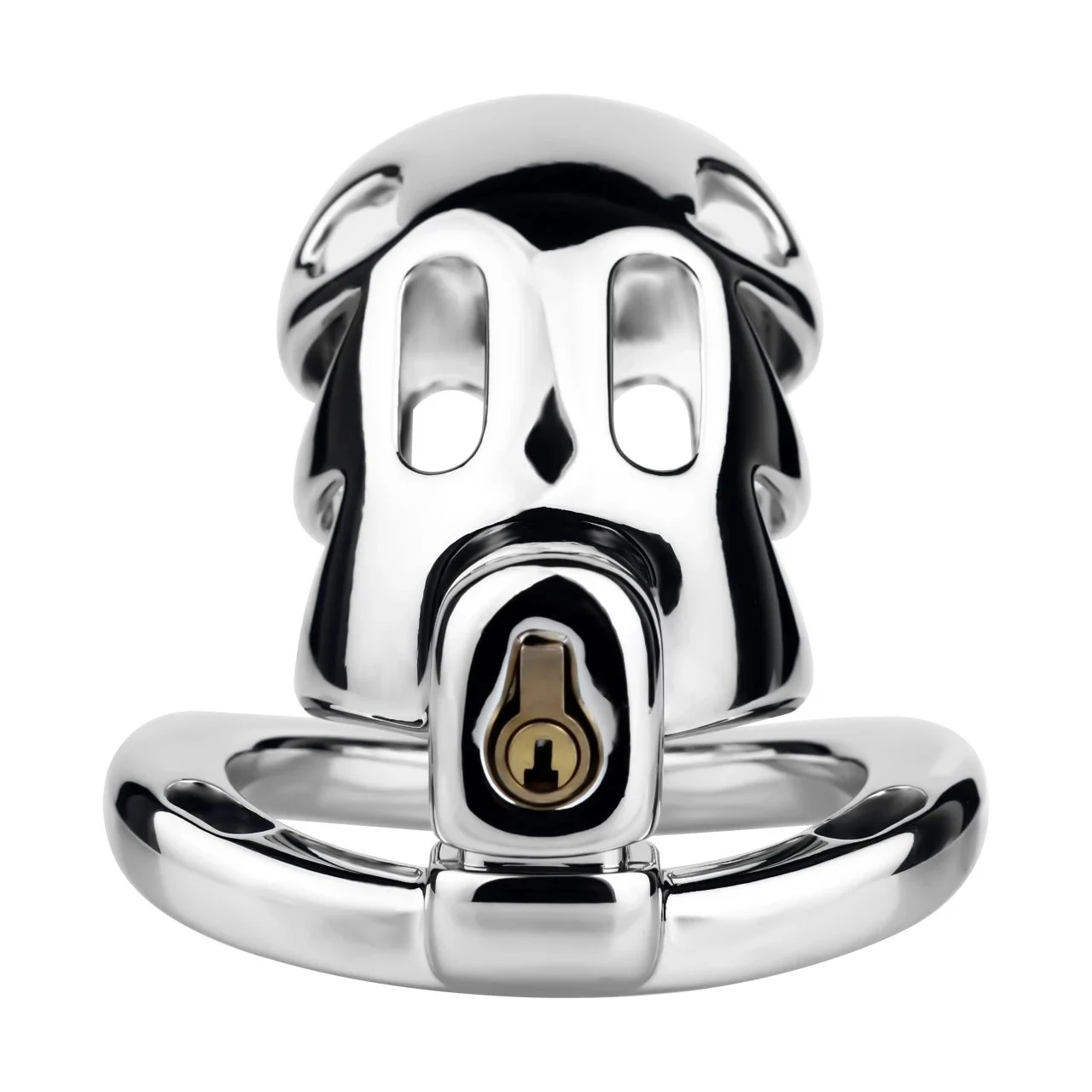 Male Chastity Cage with Belt & Invisible Lock - 4 Ring Sizes Metal Penis Cage Wearable Bondage Sex Toys Accessories for Men