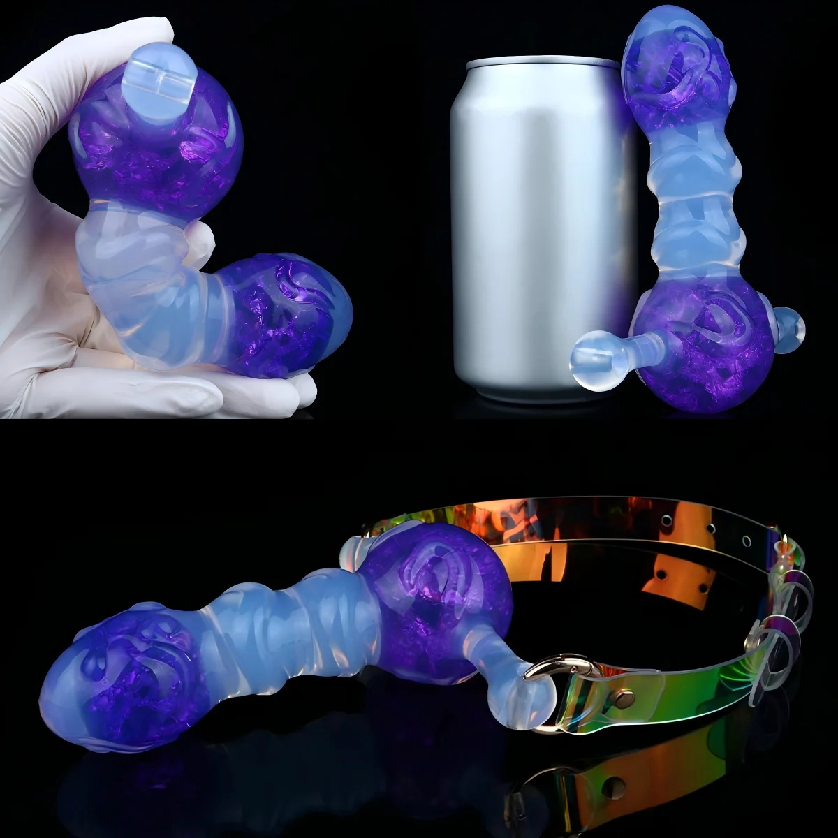 New Fantasy Dildo Mouth Ball Gag Penis Gag Adjustable Strap on Mouth Gag for Adult Bondage Restraints Sex Toy