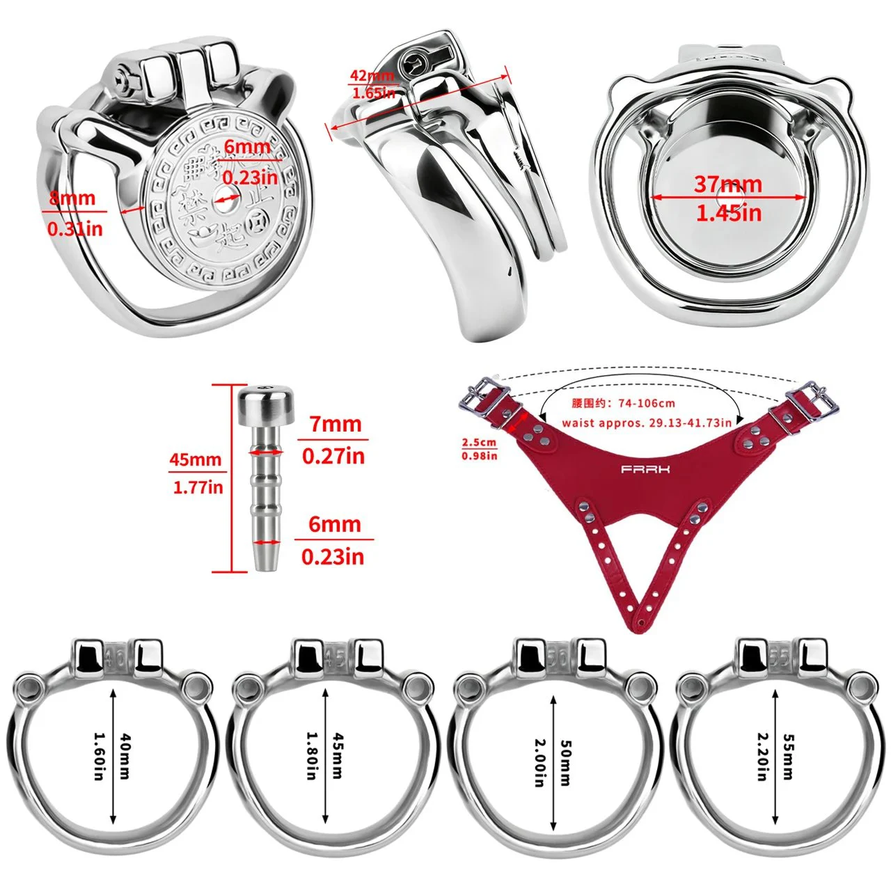 Flat Metal Male Chastity Cage Device Urethral Hole With Metal Catheter Chastity Belt Penis Ring Cock Cage