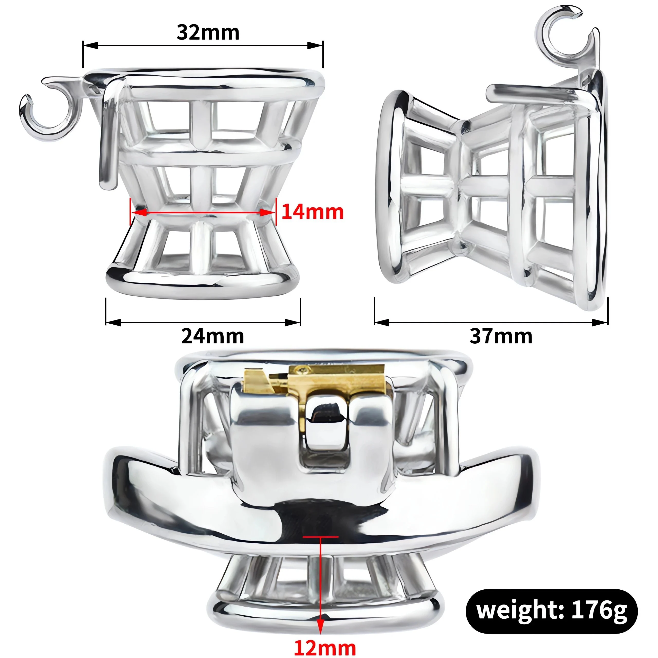 Male Cock Cage Chastity Device Novelty Sissy Inverted Chastity Cage CBT Game Stainless Steel Negative Ring