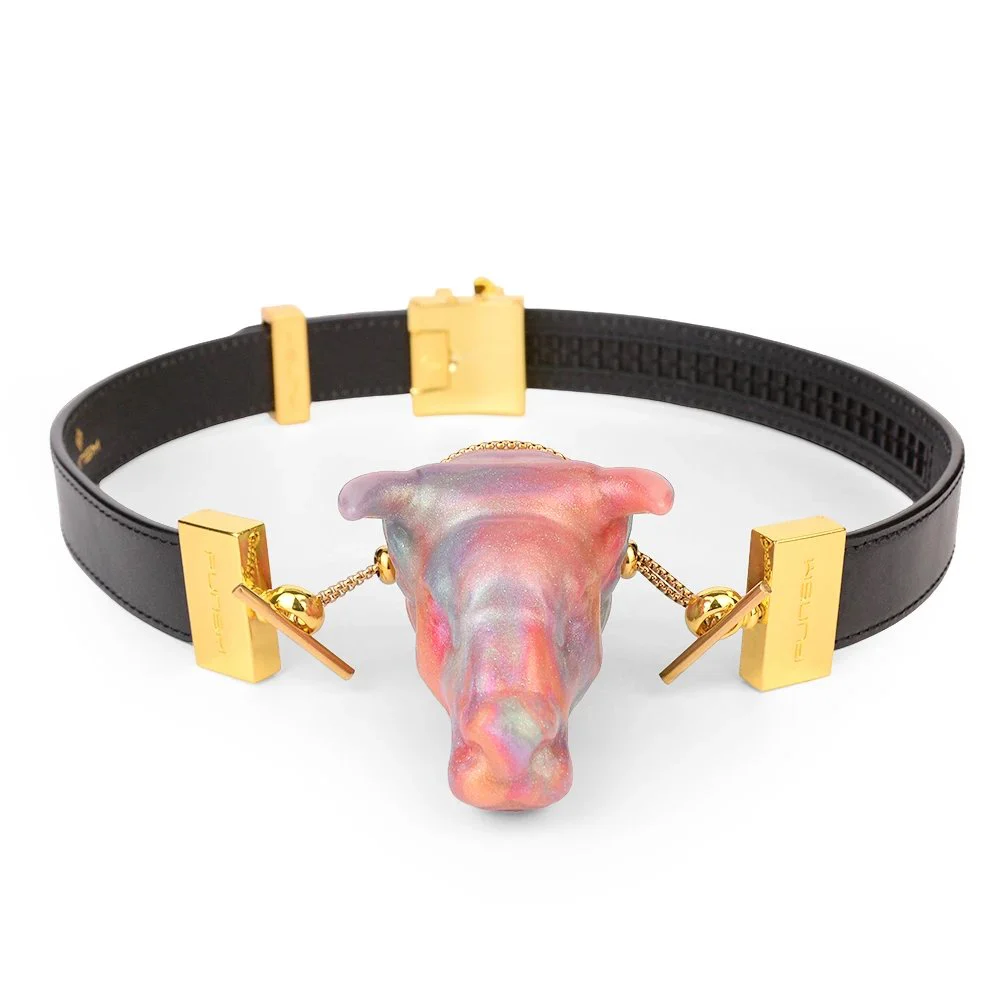Neon Series Soft Liquid Silicone Gag Leather Bondage Fetish Gag Set Flirting Game Toy