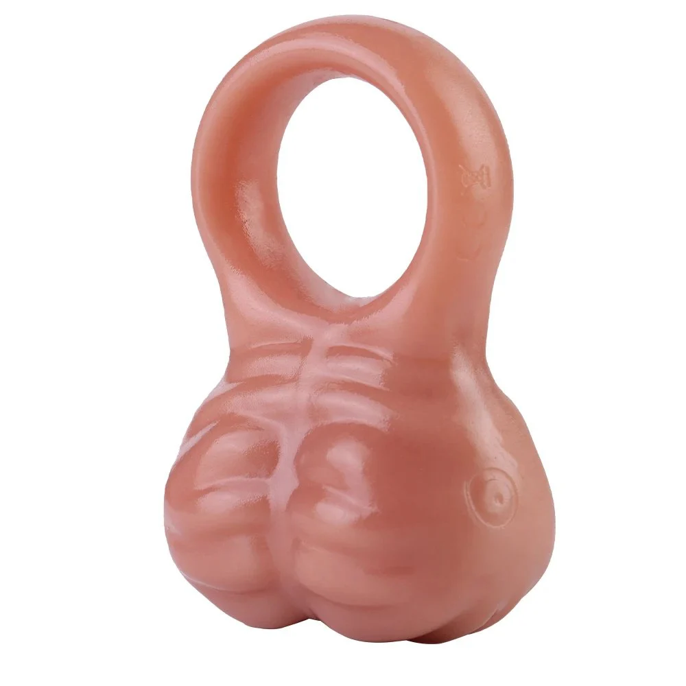 CITY FUN New Simulation Skin Color Penis Ring Four Optional Male Vibrating Penis Ring Silicone Material with Hair Penis Ring