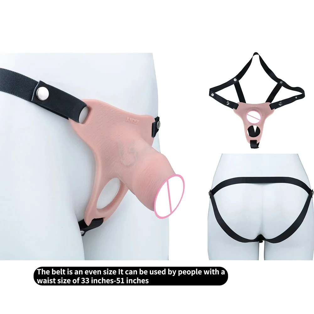 Male Simulation Penis Chastity Pant Silicone Strap on Penis Cage Bondage Lock Male Sex Toys