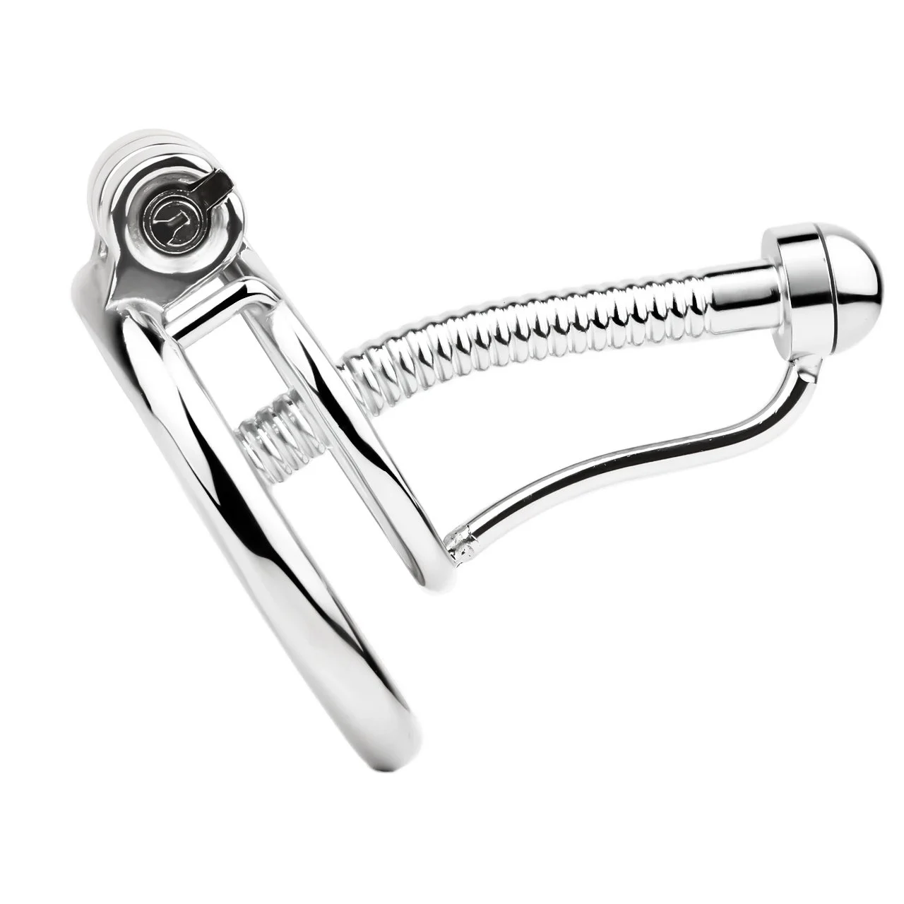 Adult Cock Cages Sex Toy SM 304 Stainless Steel Western Sword Chastity Lock with a Hollow Threaded Catheter 3 Sizes Available