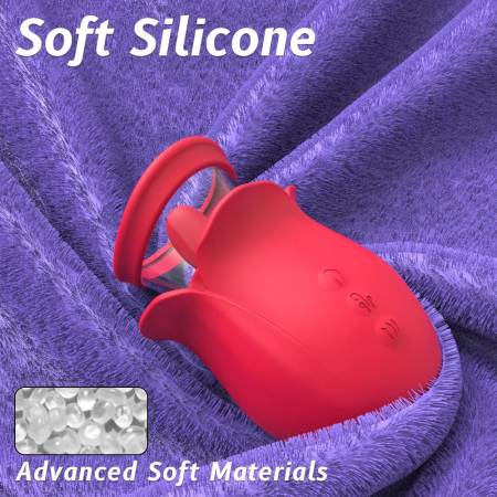 Women's G-Spot Clitoral Stimulator Nipple Massager Rose Suction Vibrator Masturbation Toy