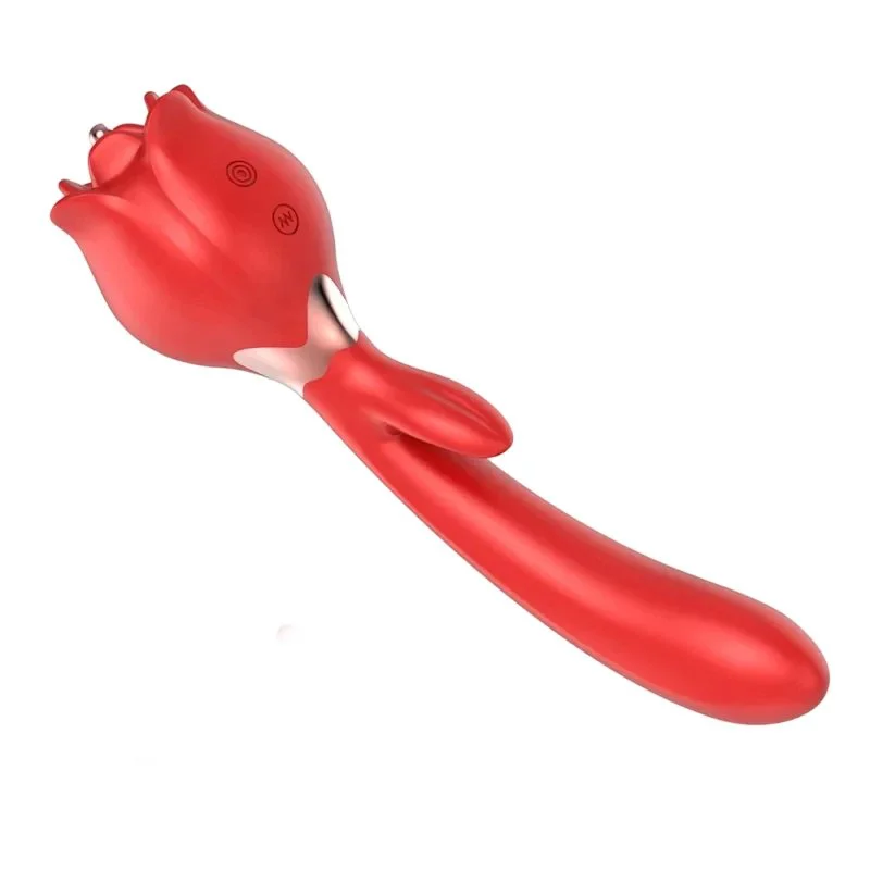Pink Flower Vibrator Red Rose Shaped Sex Toy Sucker for Women Adult's Sucking Rose Vibrating Toy