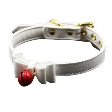 Neck Sleeve Pink Dog Bell Bow Gold Soft Leather Pin Buckle Neck Sleeve Black Adult Sex Toys